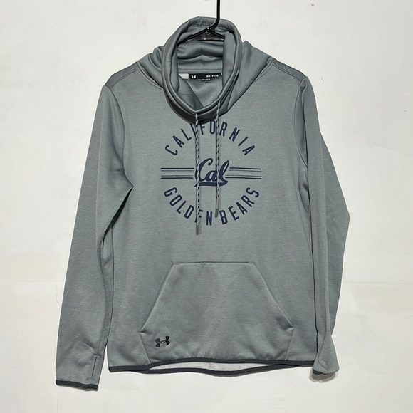 NEW Under Armour California Golden Bears Funnel Neck Grey Sweatshirt Size Small - Picture 1 of 7